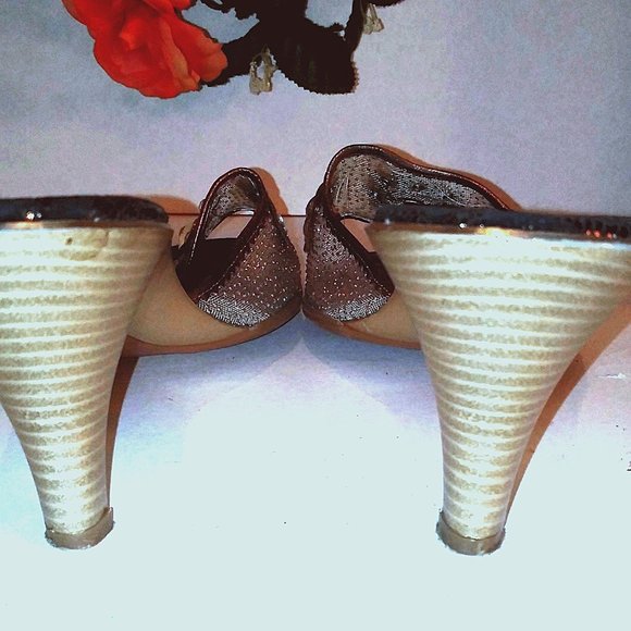 Dezario Italian Stacked Heel Mules Size 41 - Picture 7 of 13